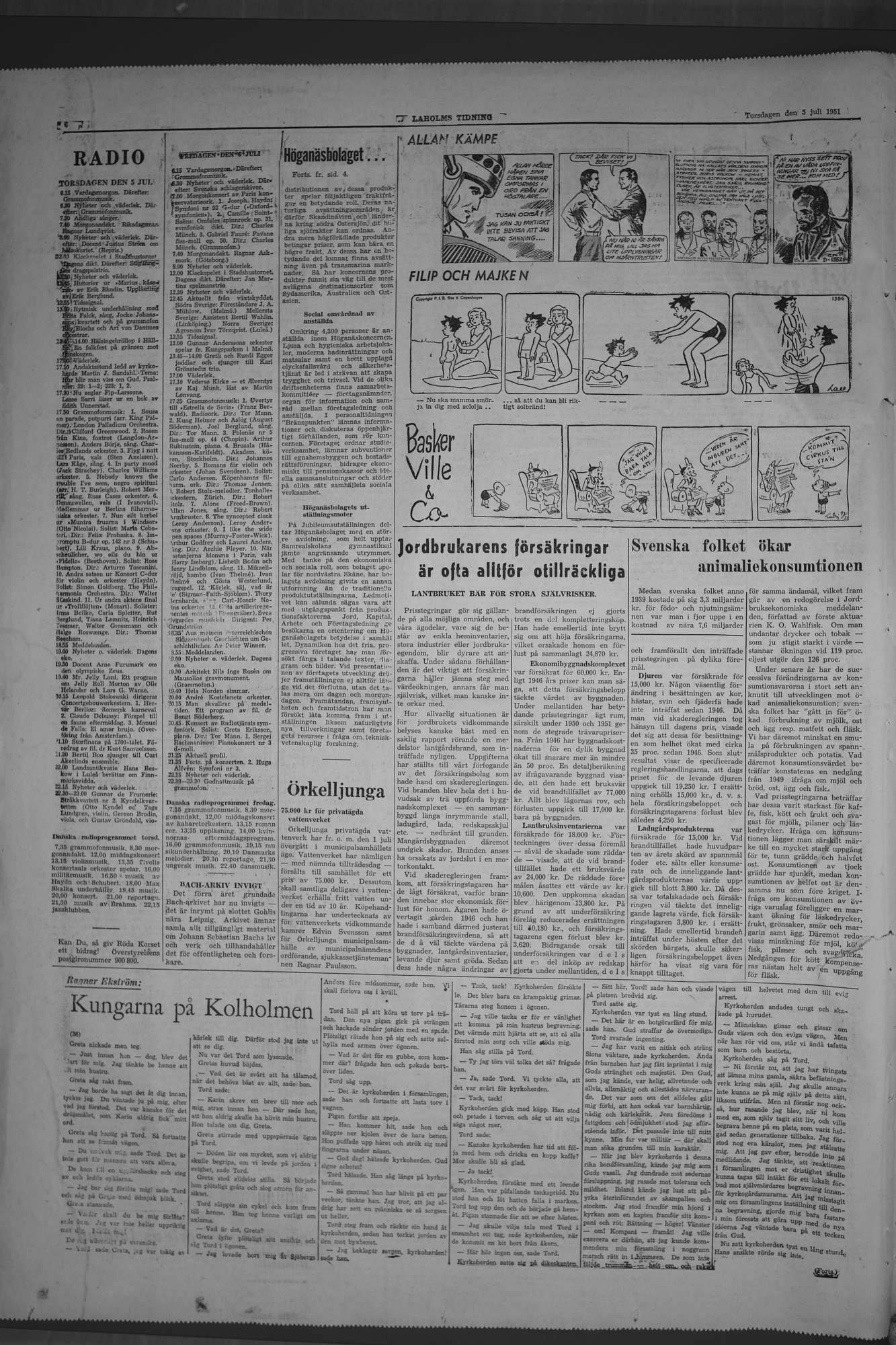 Laholms Tidning Torsdag 5 juli 1951, sida 6