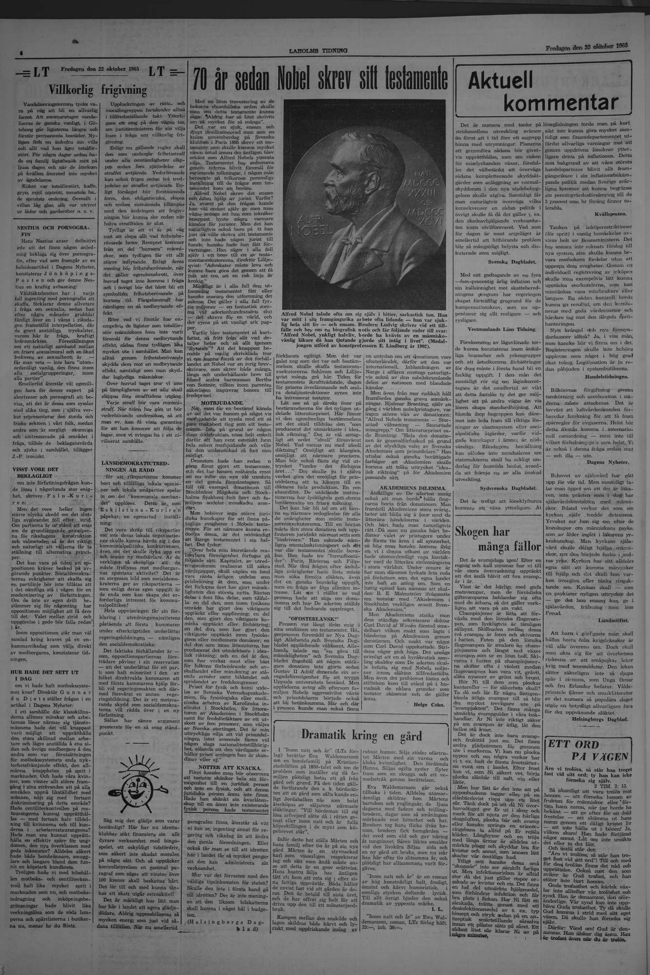 Laholms Tidning Fredag 22 oktober 1965, sida 4