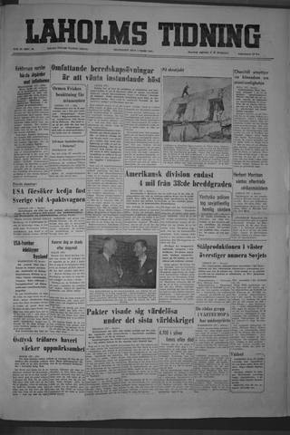Förstasidan, Måndag 5 mars 1951