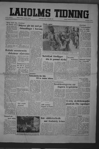 Förstasidan, Fredag 5 oktober 1951