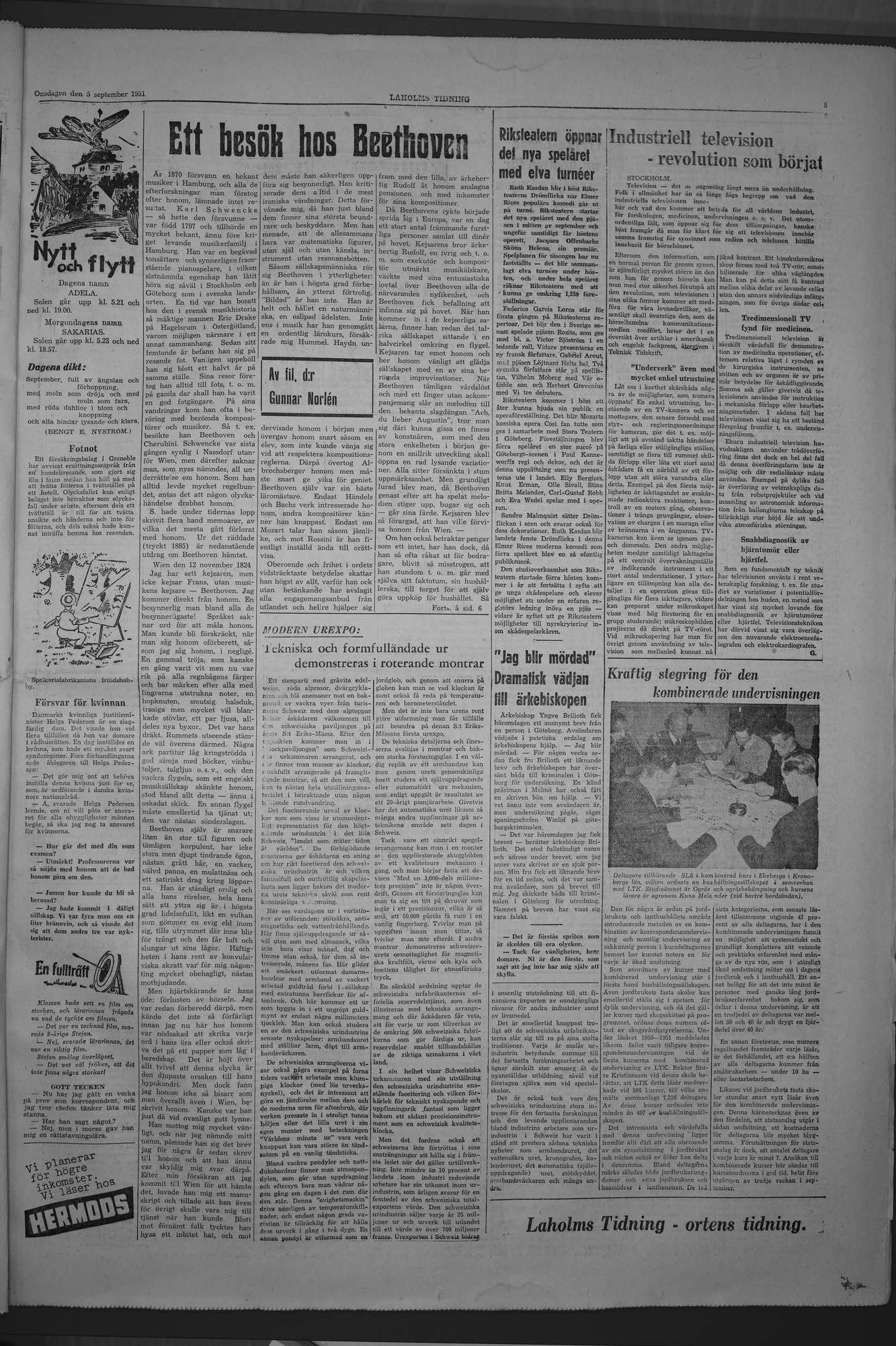 Laholms Tidning Onsdag 5 september 1951, sida 5