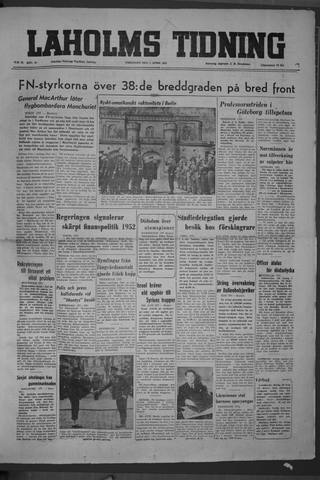 Förstasidan, Fredag 6 april 1951
