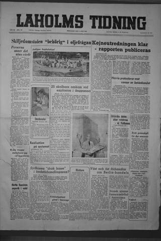 Förstasidan, Fredag 6 juli 1951