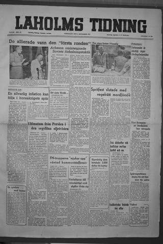 Förstasidan, Torsdag 6 september 1951