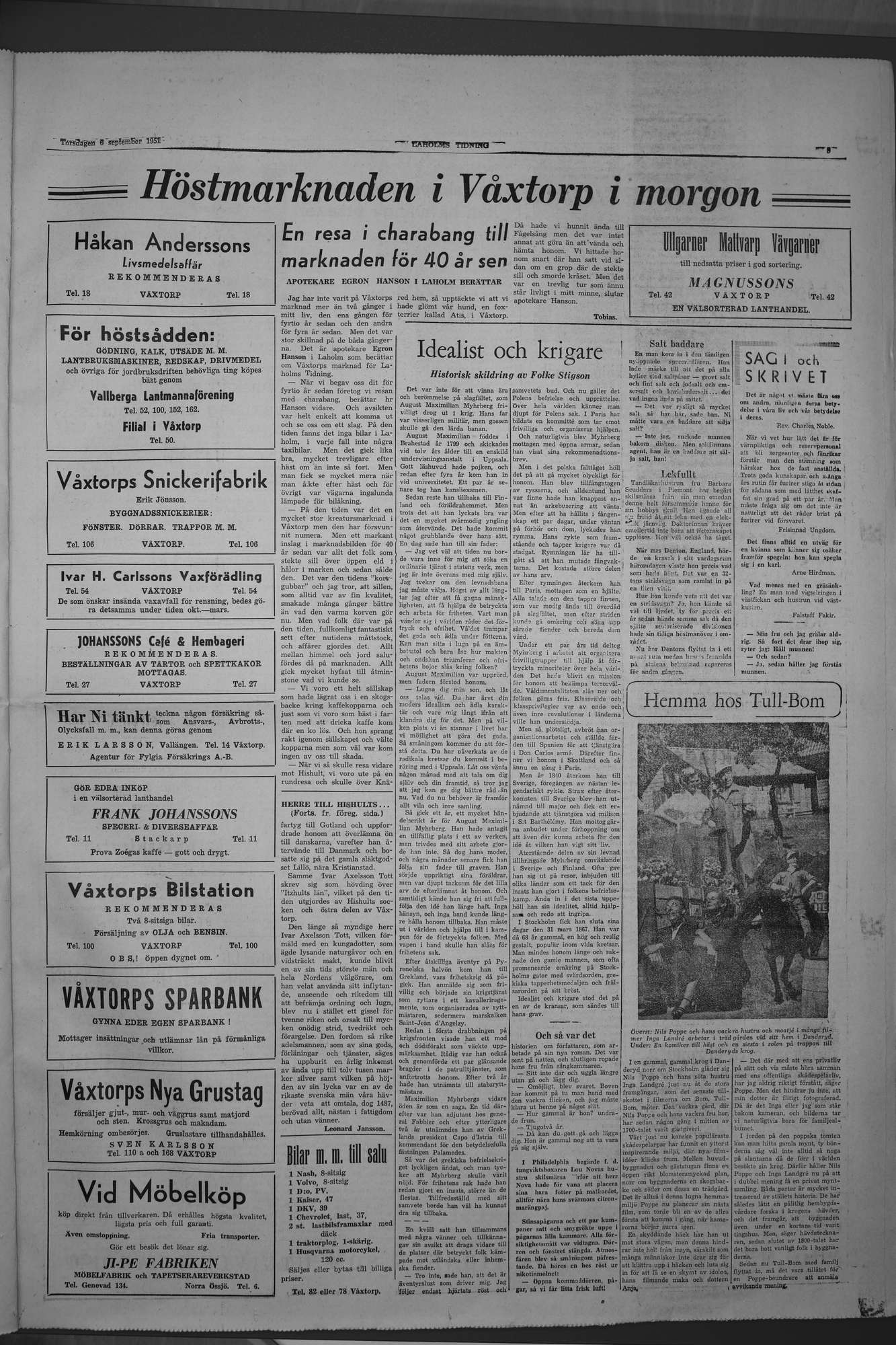 Laholms Tidning Torsdag 6 september 1951, sida 5