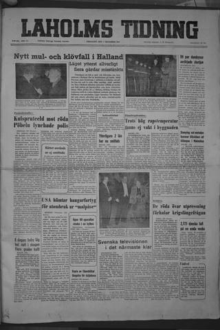 Förstasidan, Fredag 7 december 1951