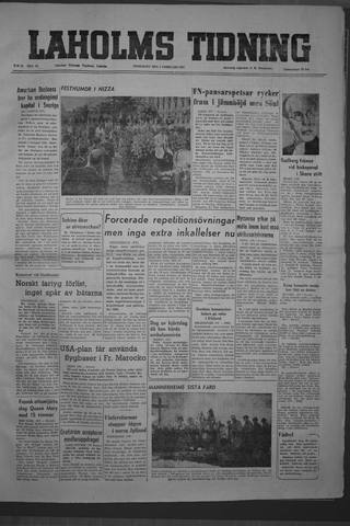 Förstasidan, Onsdag 7 februari 1951