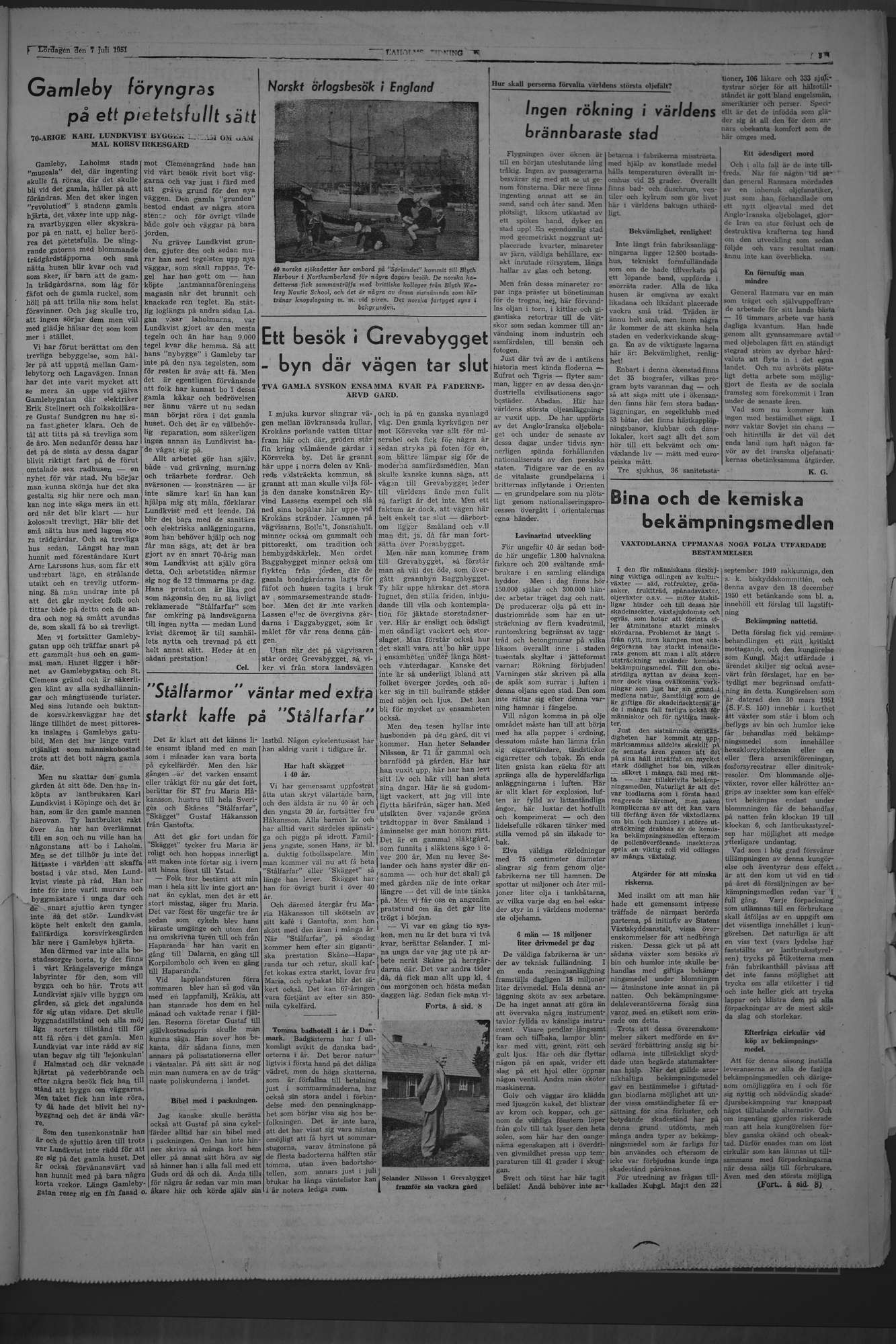 Laholms Tidning Lördag 7 juli 1951, sida 5