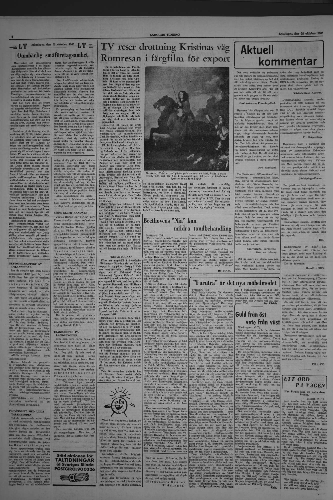 Laholms Tidning Måndag 25 oktober 1965, sida 4