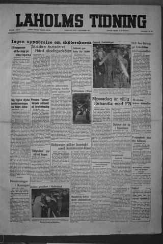 Förstasidan, Fredag 7 september 1951