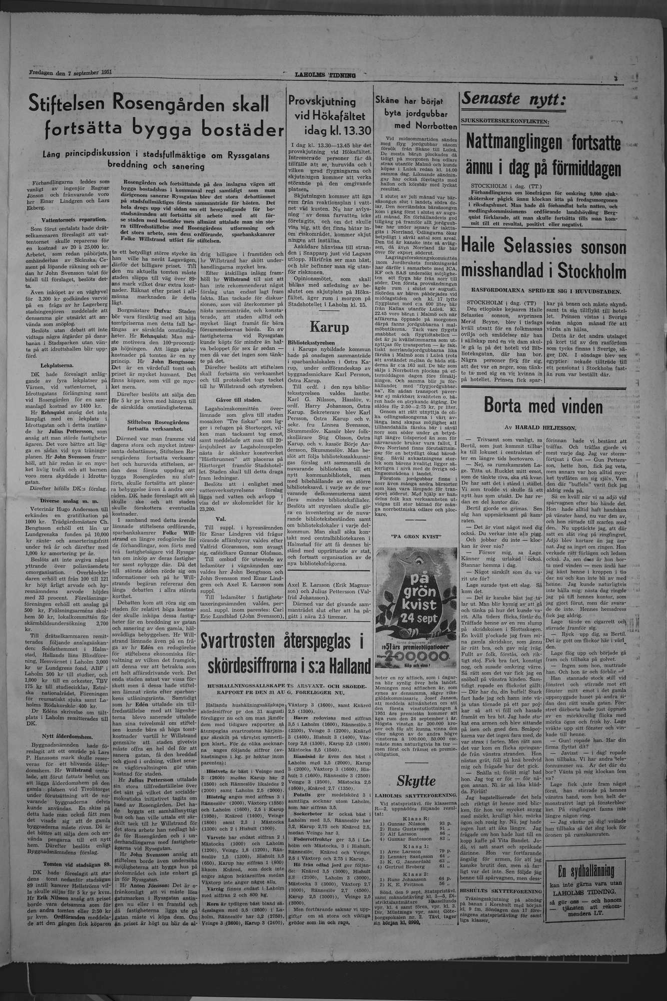 Laholms Tidning Fredag 7 september 1951, sida 3