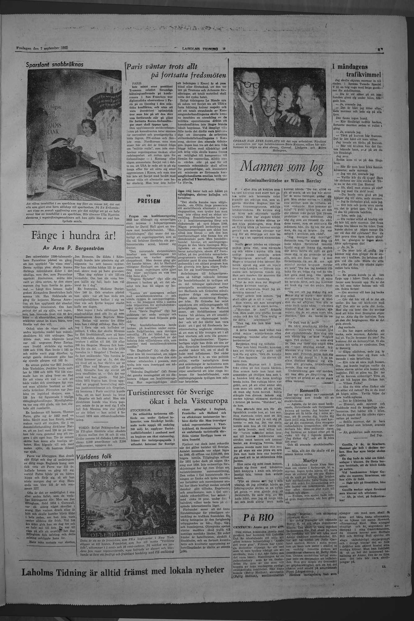 Laholms Tidning Fredag 7 september 1951, sida 5