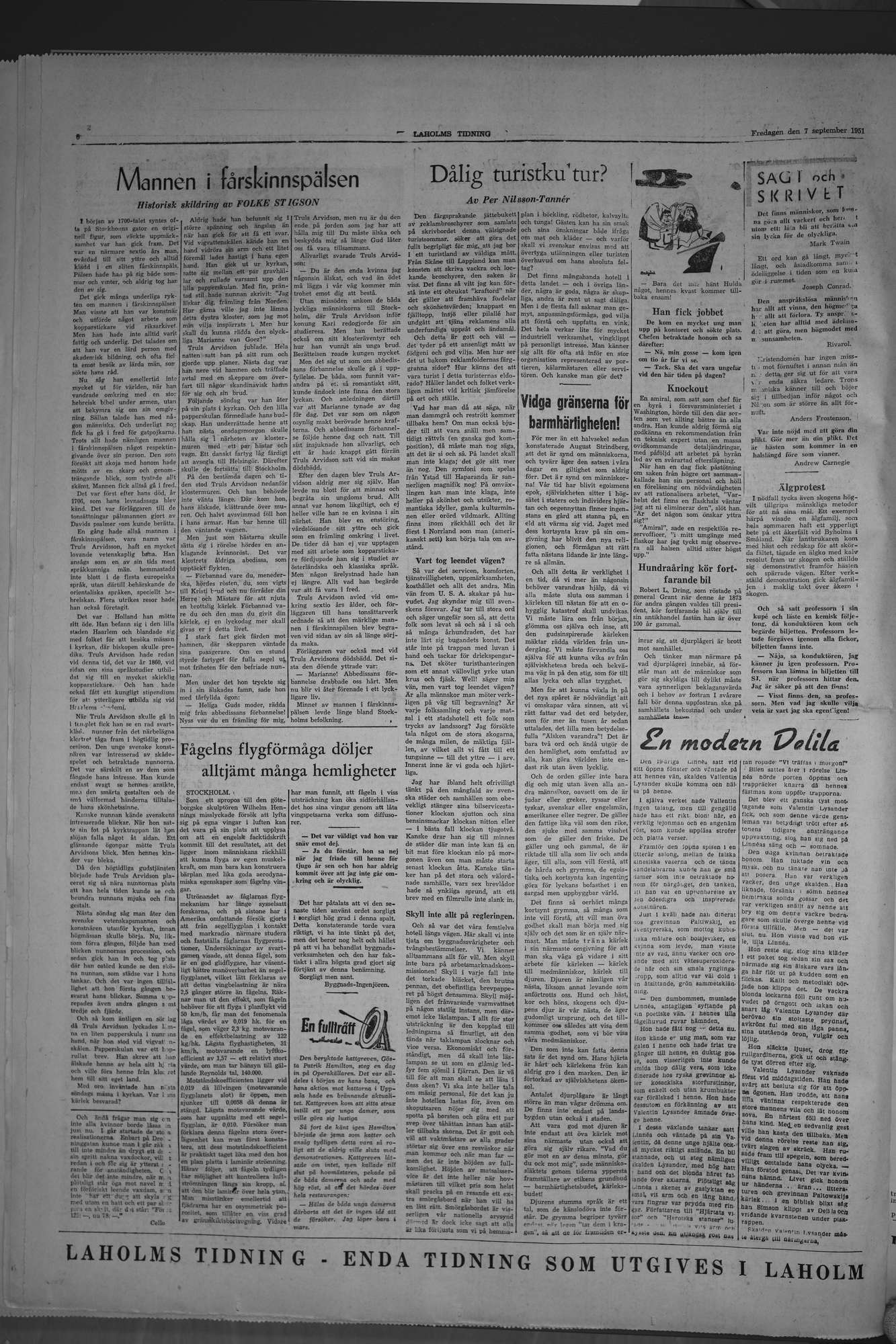Laholms Tidning Fredag 7 september 1951, sida 6