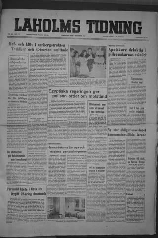 Förstasidan, Lördag 8 december 1951