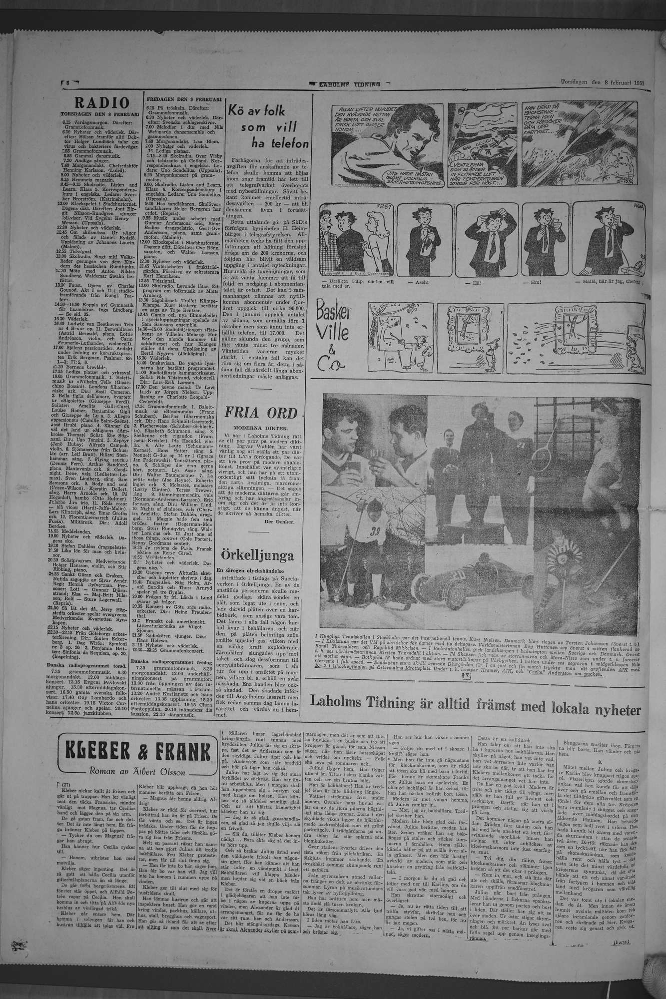 Laholms Tidning Torsdag 8 februari 1951, sida 6