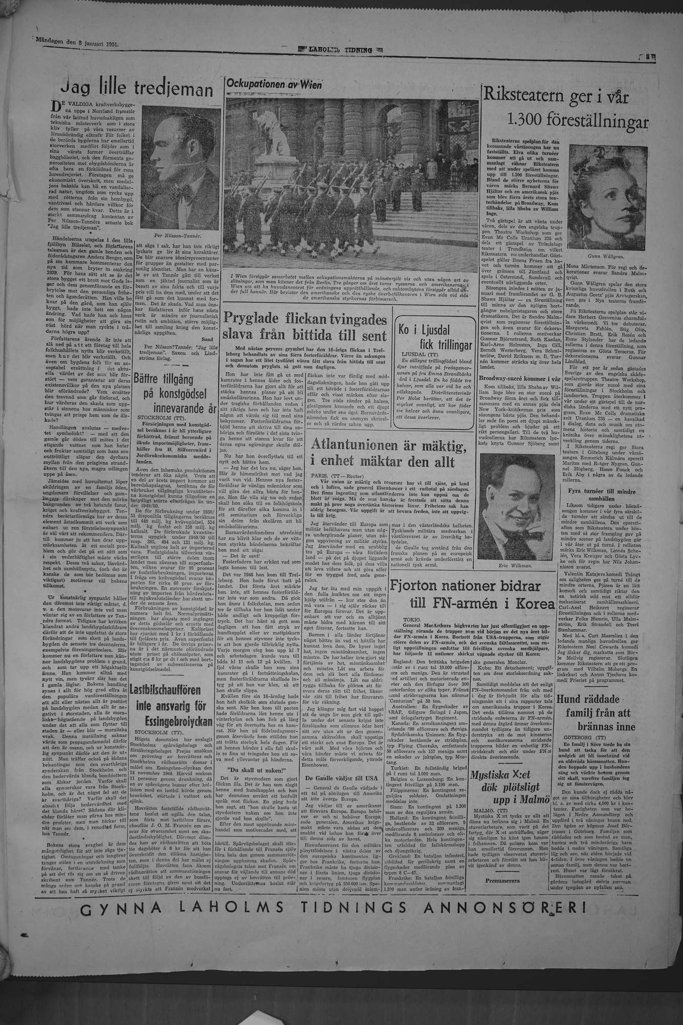 Laholms Tidning Måndag 8 januari 1951, sida 5