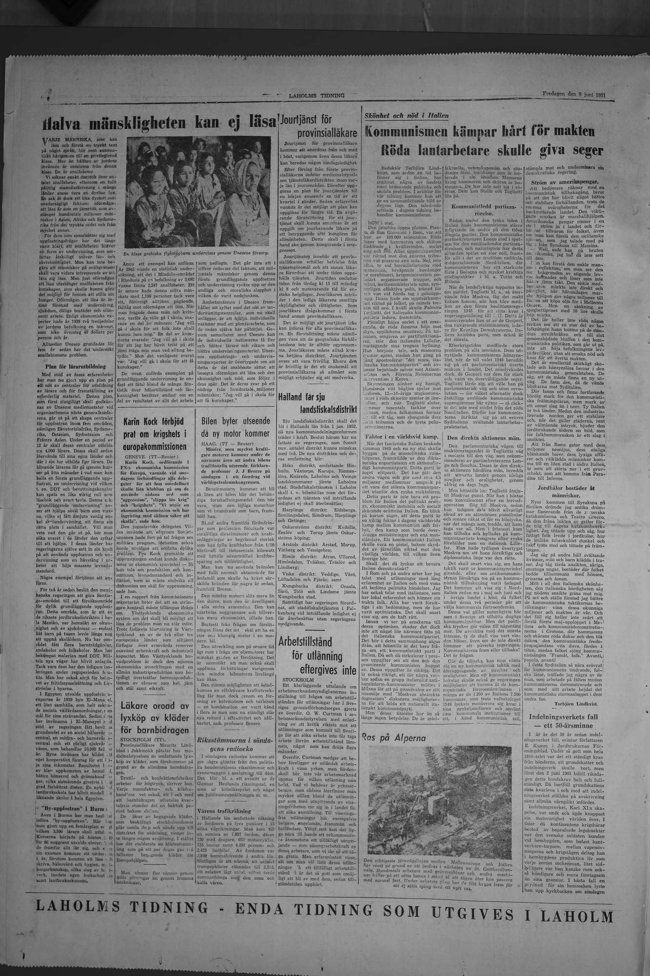 Laholms Tidning Fredag 8 juni 1951, sida 6