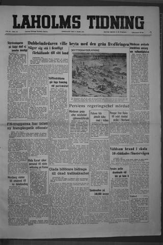 Förstasidan, Torsdag 8 mars 1951