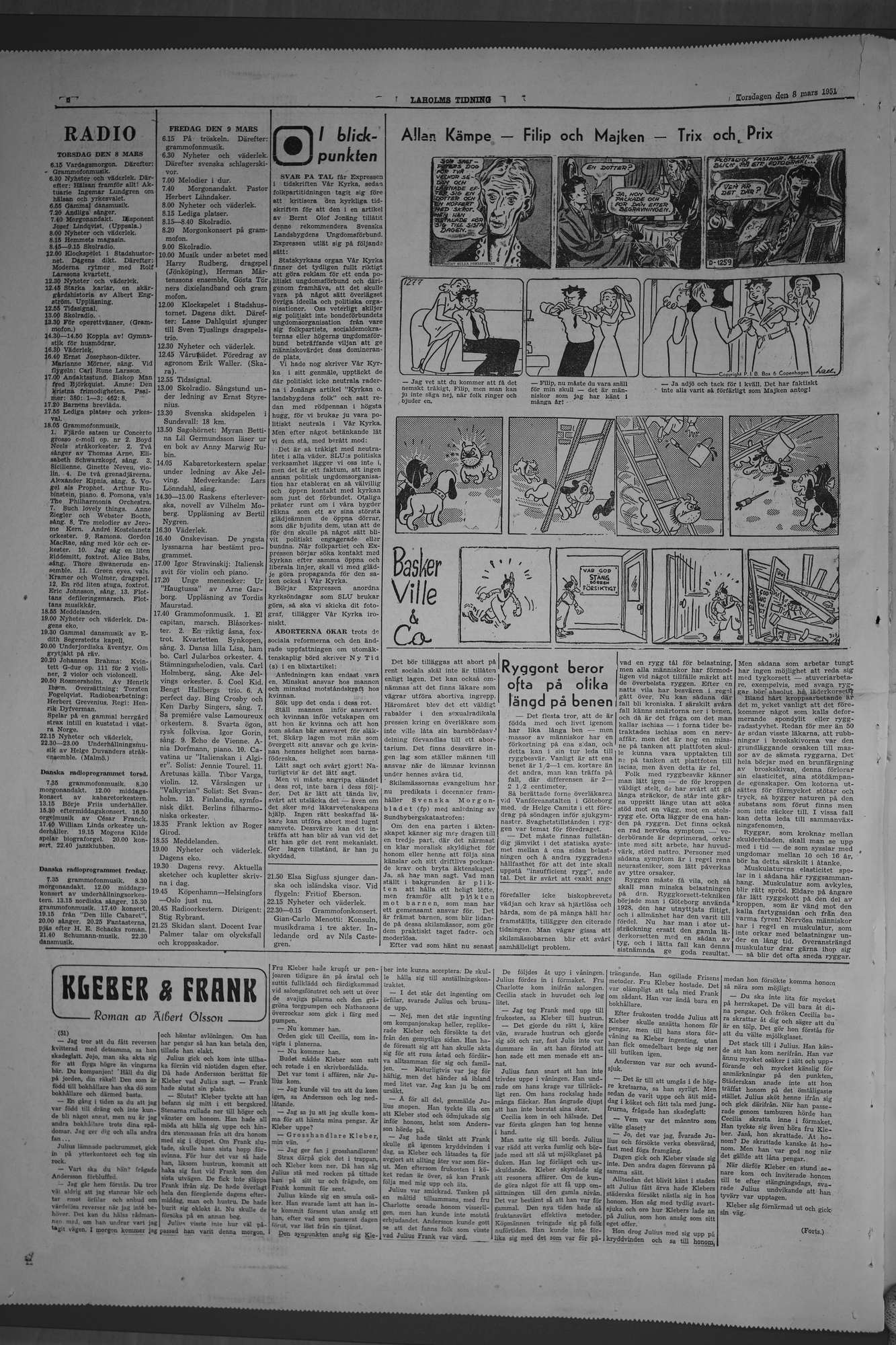 Laholms Tidning Torsdag 8 mars 1951, sida 6