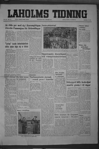 Förstasidan, Måndag 8 oktober 1951