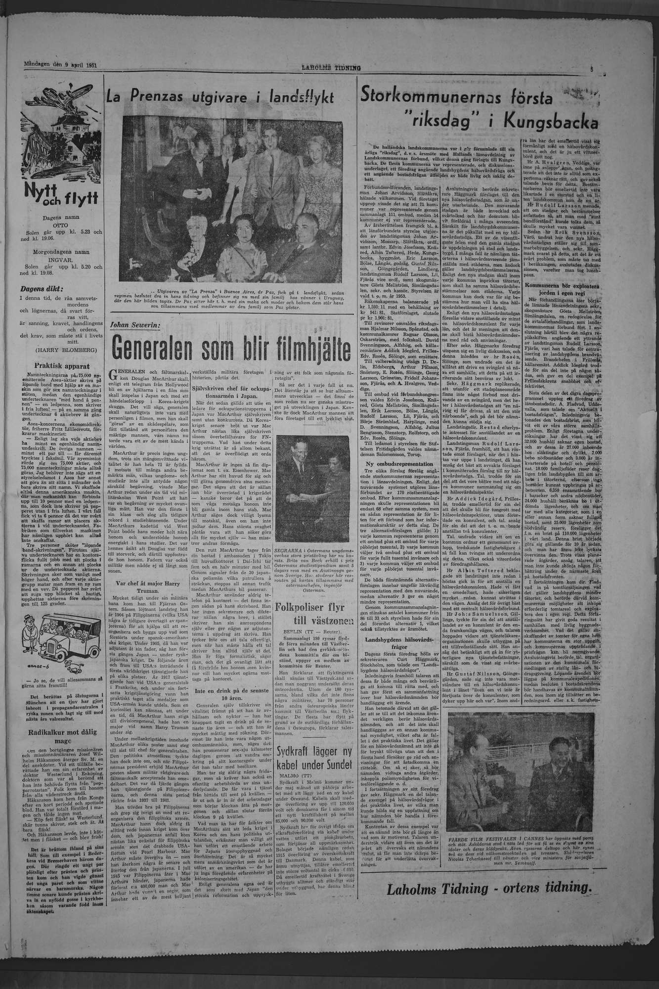 Laholms Tidning Måndag 9 april 1951, sida 5