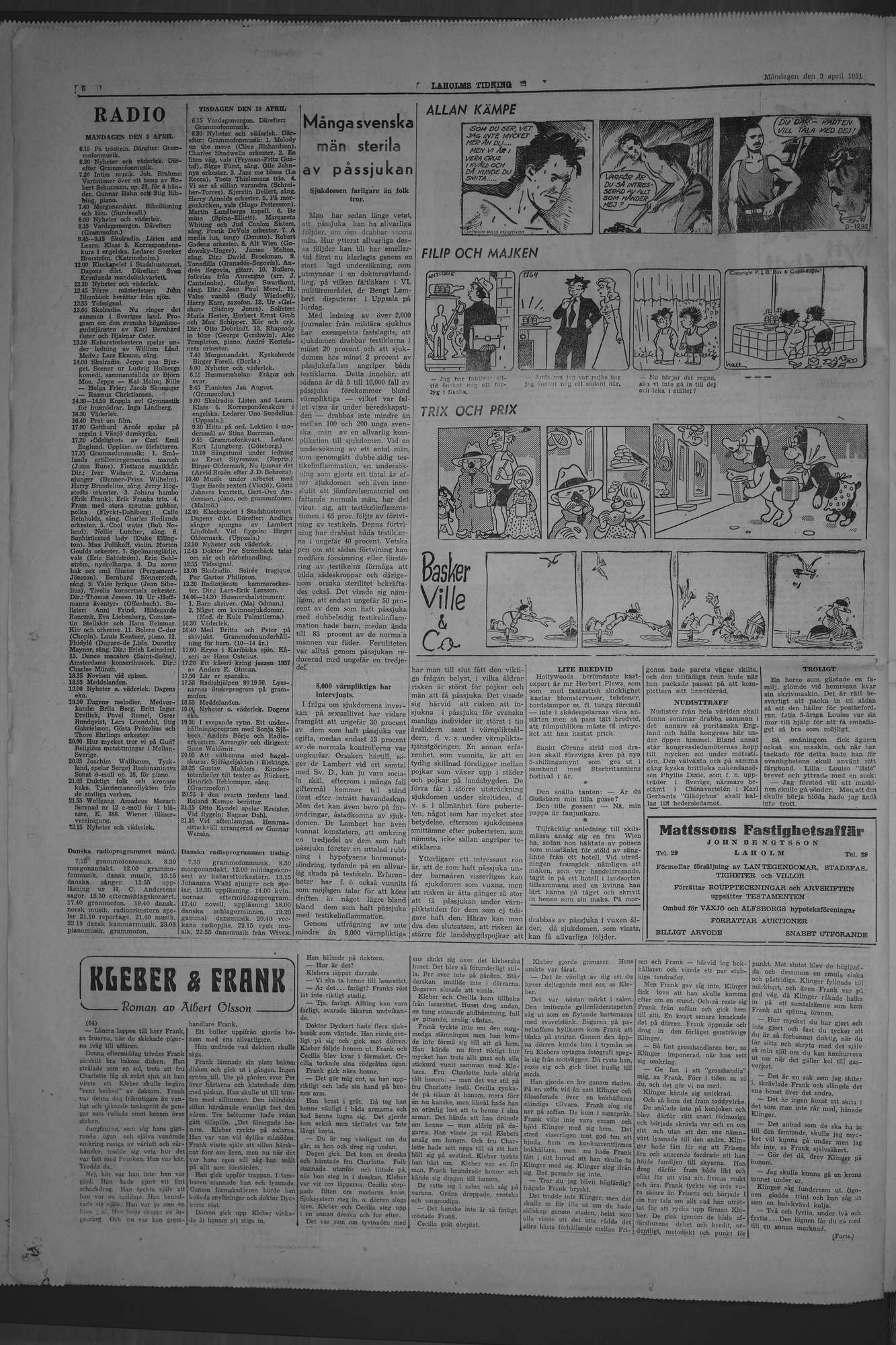 Laholms Tidning Måndag 9 april 1951, sida 6
