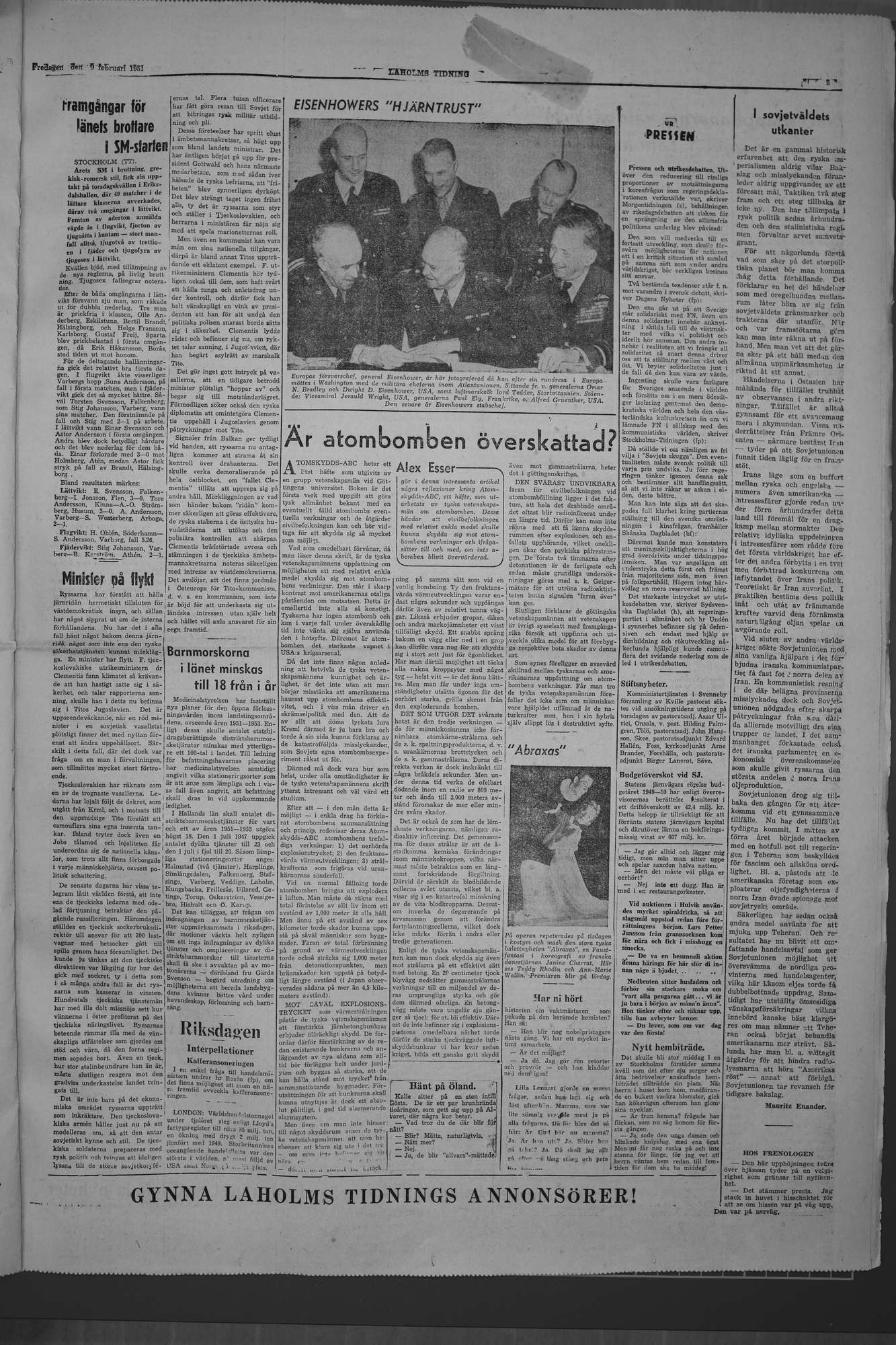Laholms Tidning Fredag 9 februari 1951, sida 5