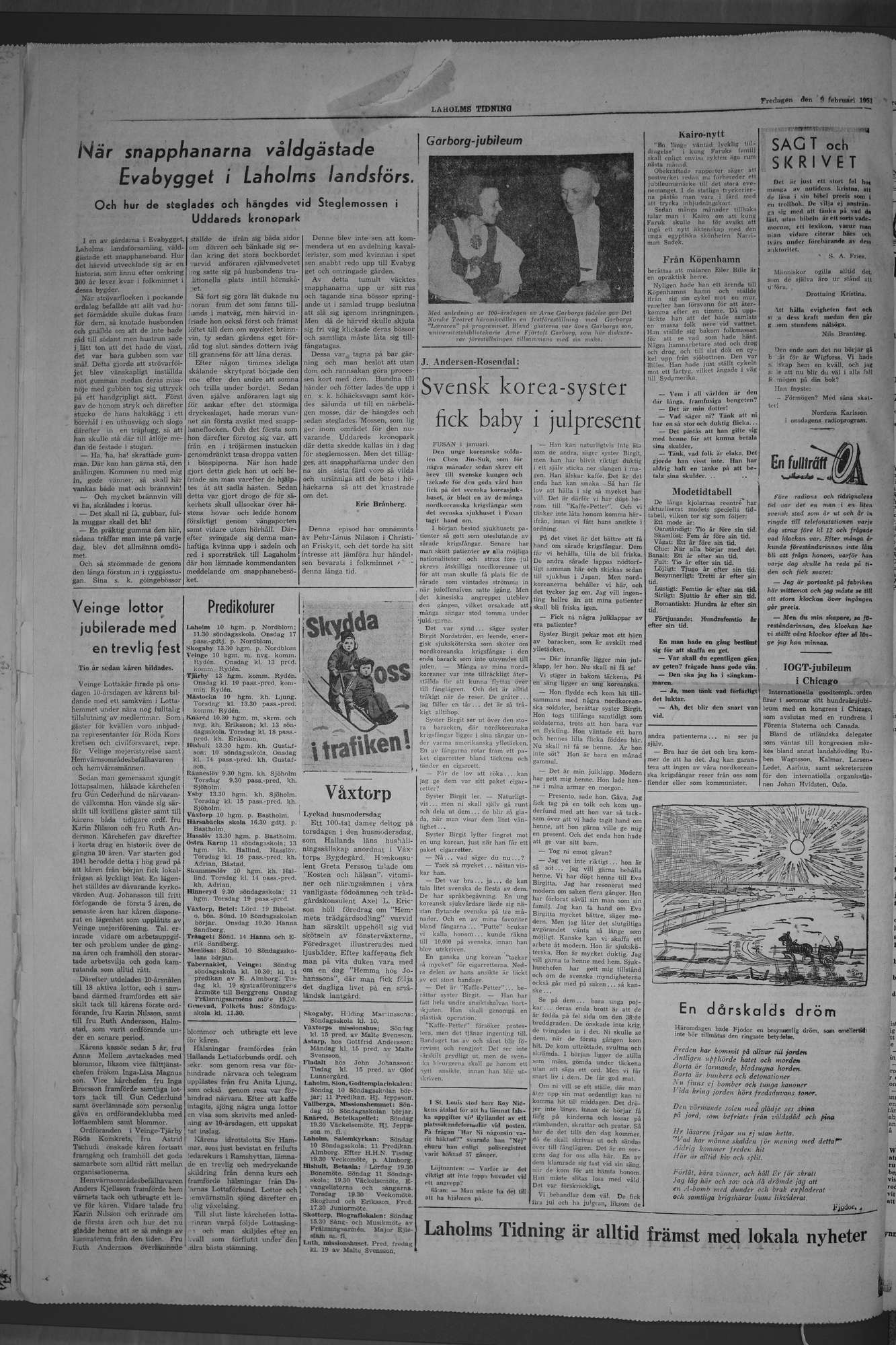 Laholms Tidning Fredag 9 februari 1951, sida 6
