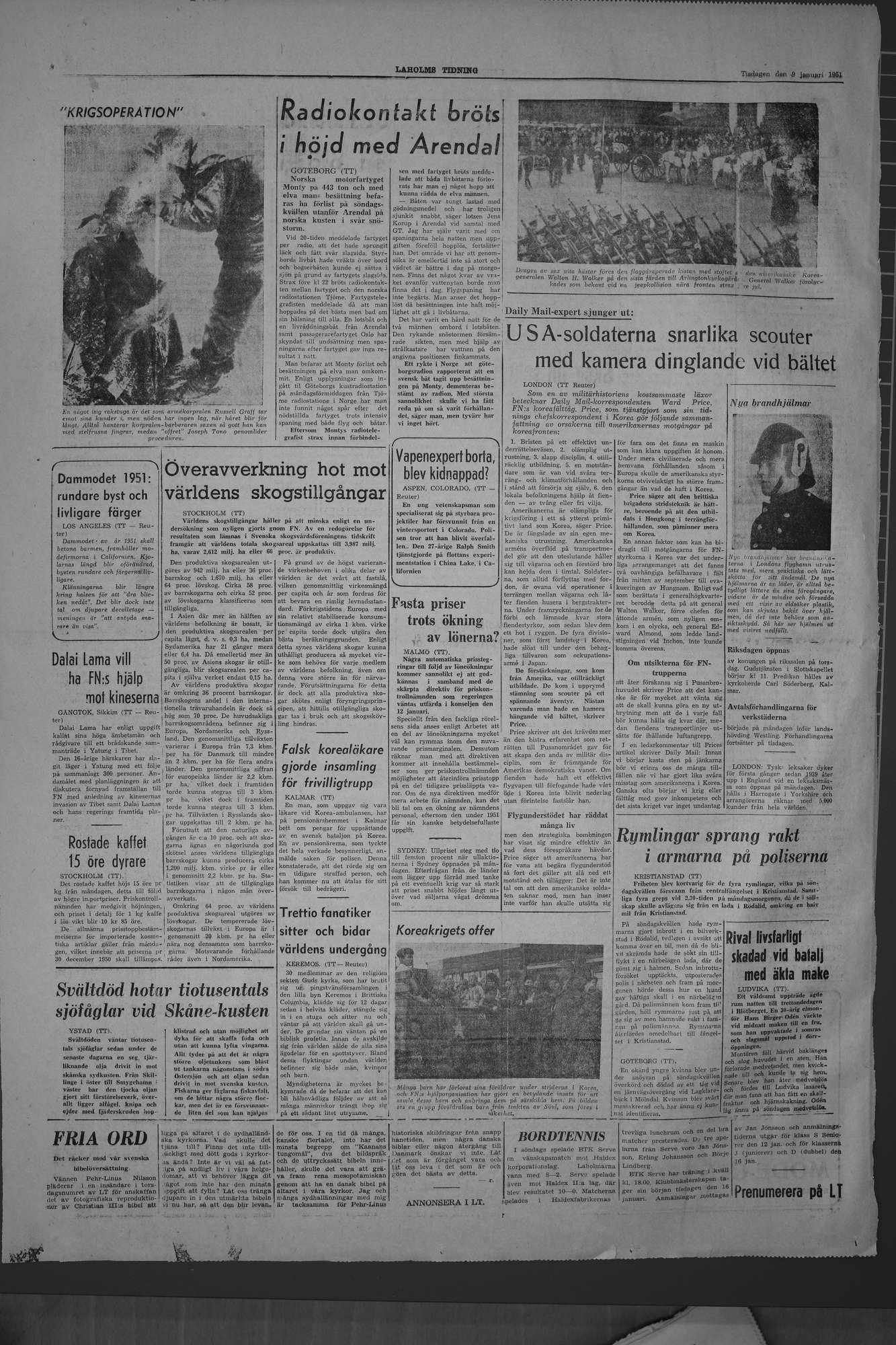 Laholms Tidning Tisdag 9 januari 1951, sida 4