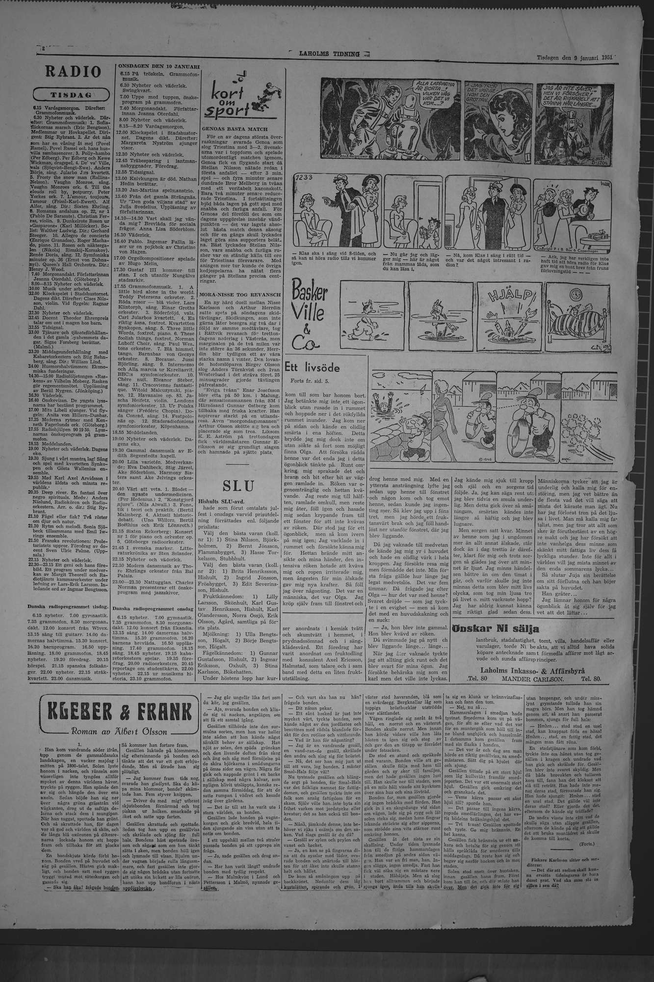 Laholms Tidning Tisdag 9 januari 1951, sida 6