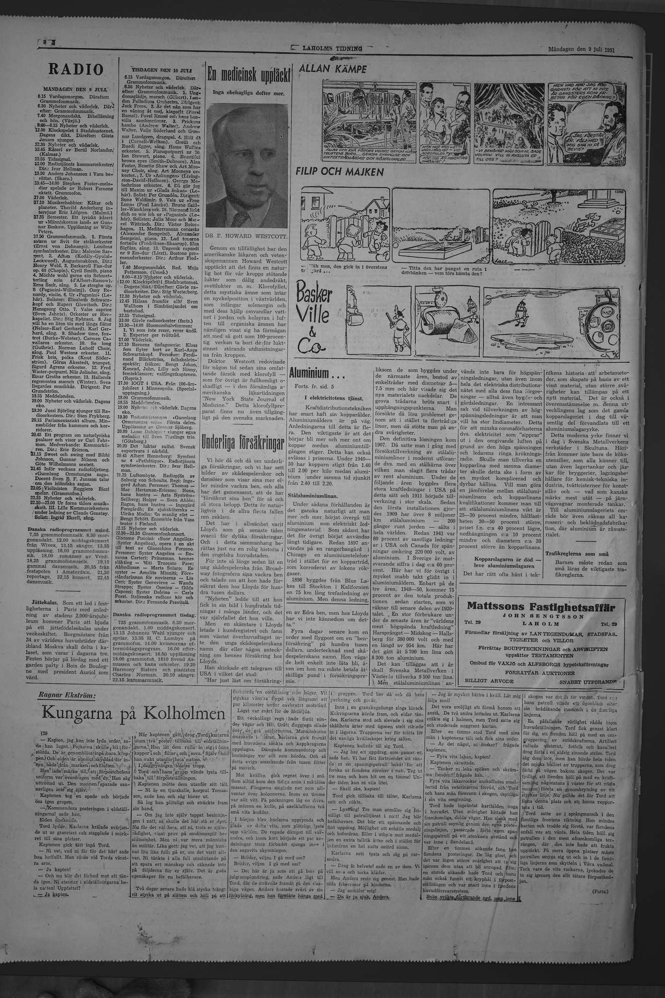 Laholms Tidning Måndag 9 juli 1951, sida 8