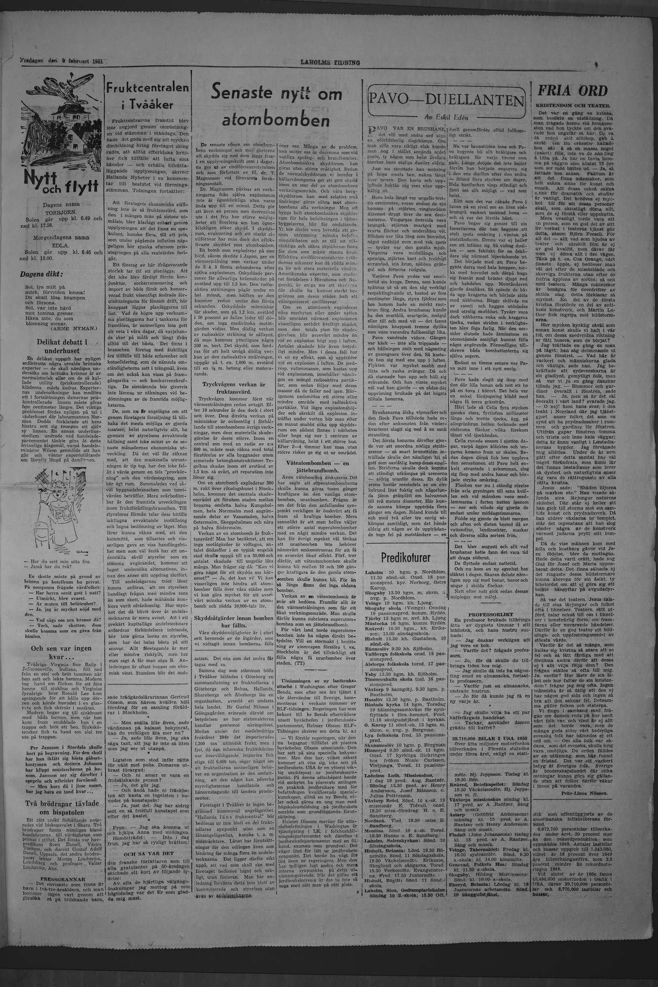 Laholms Tidning Fredag 9 mars 1951, sida 5