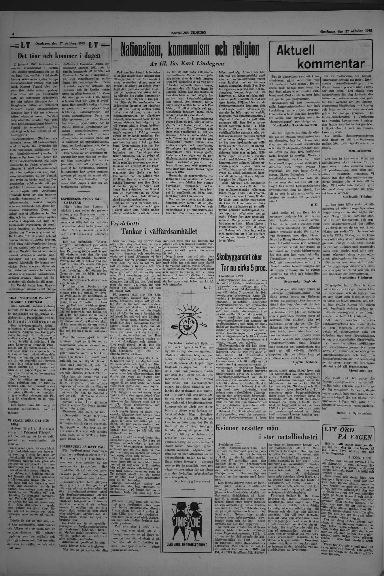 Laholms Tidning Onsdag 27 oktober 1965, sida 4