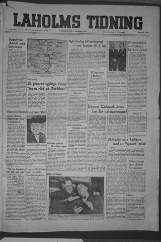 Förstasidan, Måndag 1 december 1952