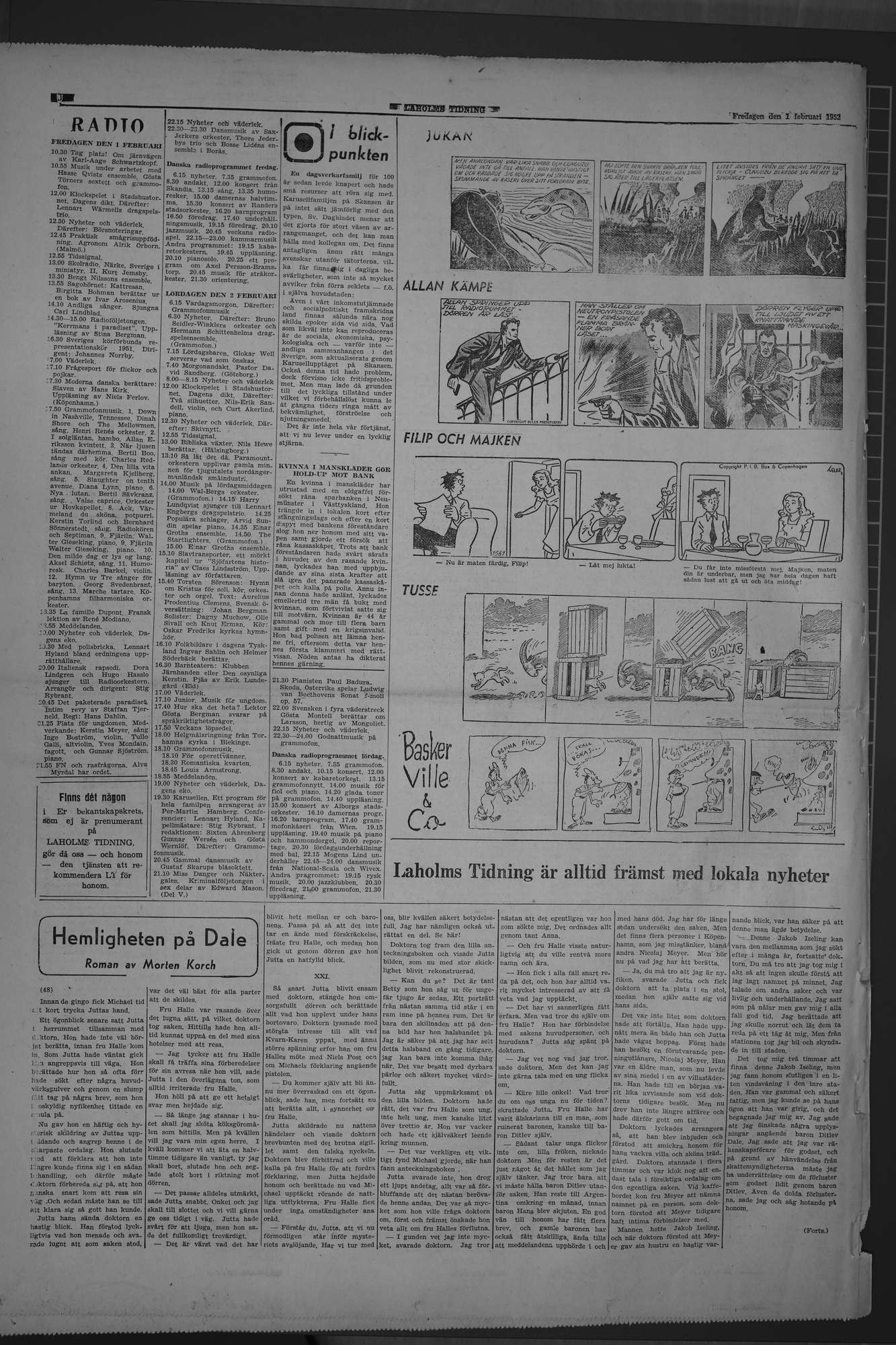 Laholms Tidning Fredag 1 februari 1952, sida 8