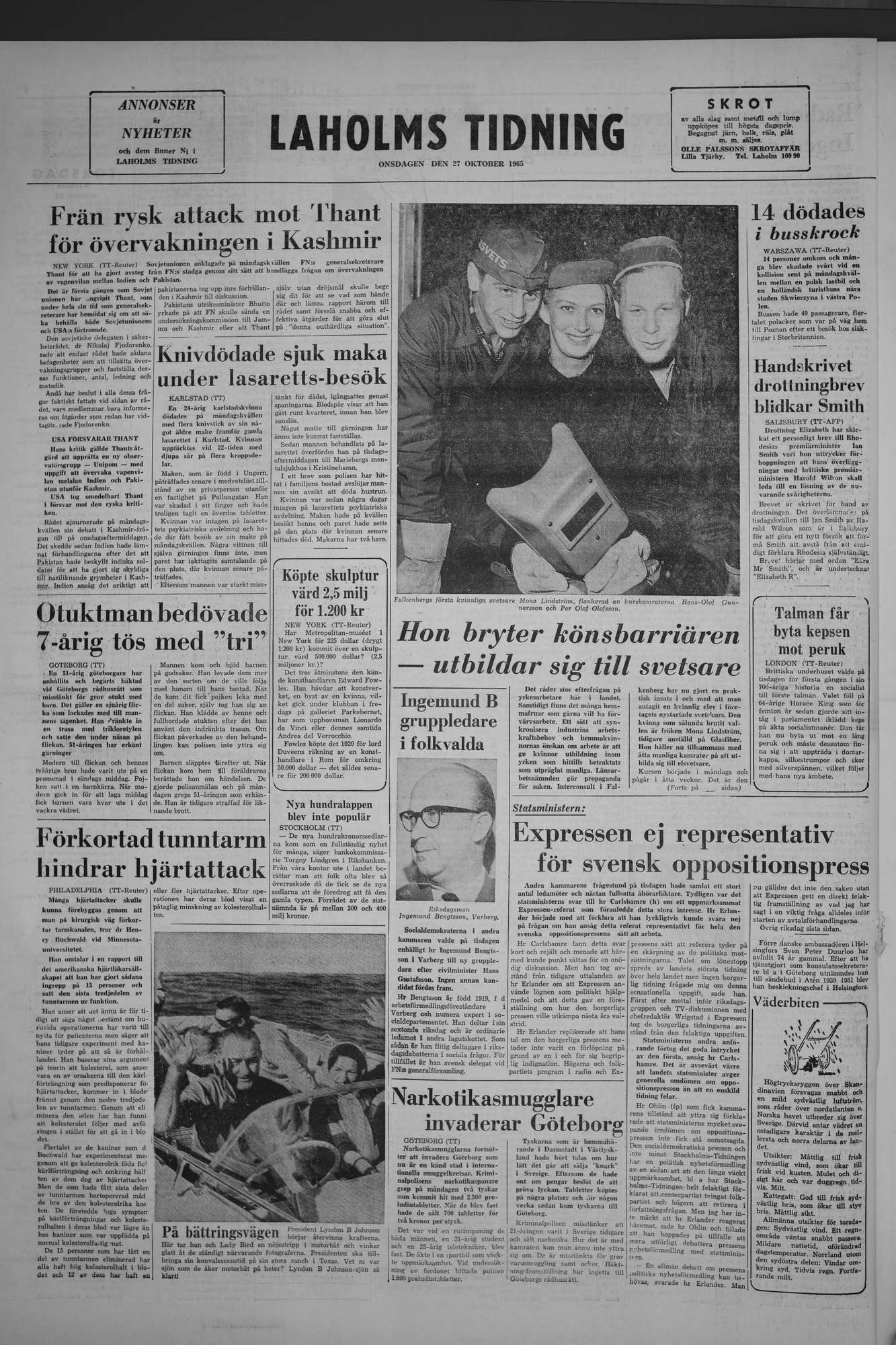 Laholms Tidning Onsdag 27 oktober 1965, sida 8