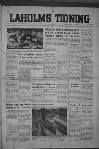 Förstasidan, Måndag 1 september 1952