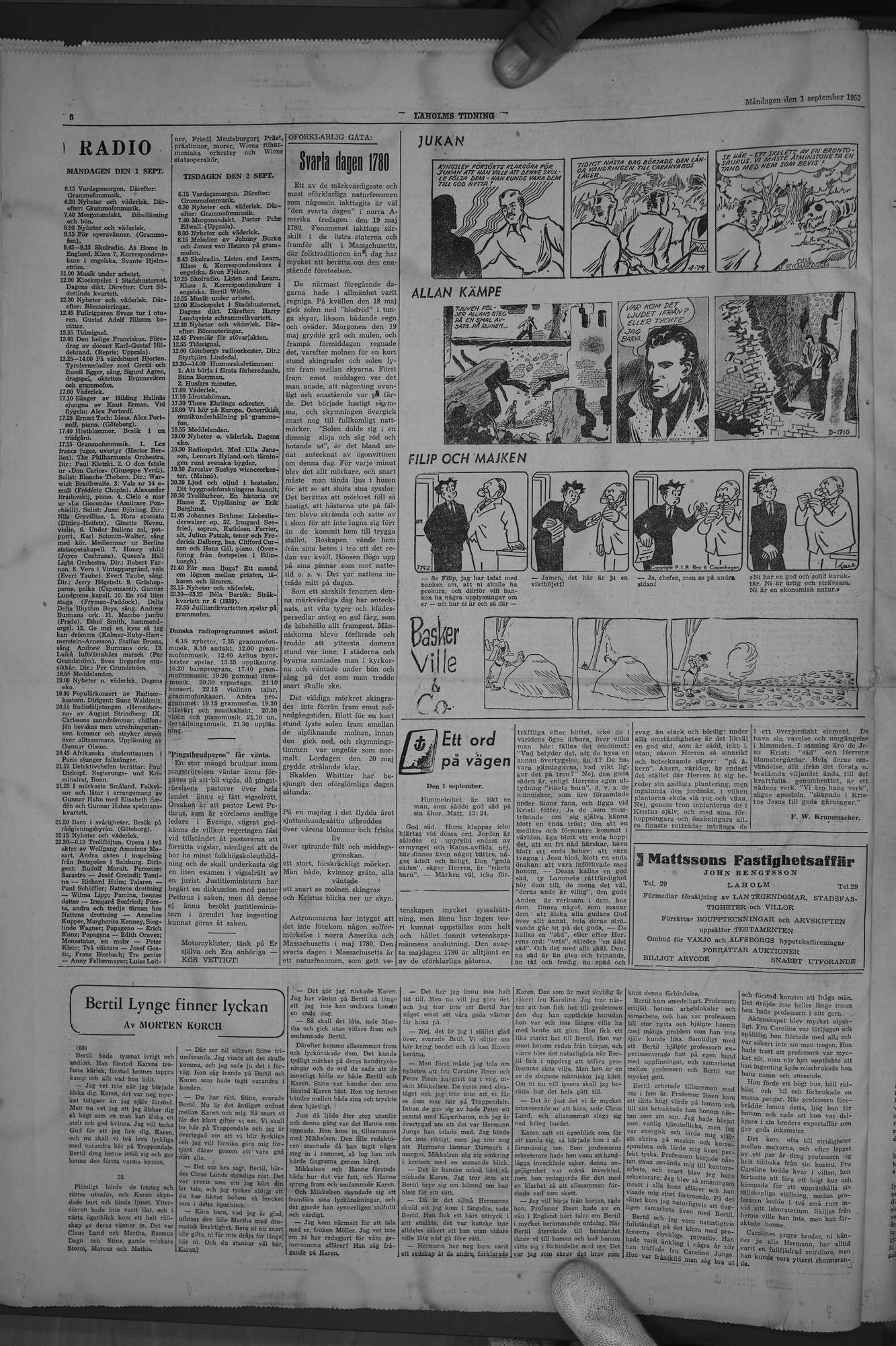 Laholms Tidning Måndag 1 september 1952, sida 6
