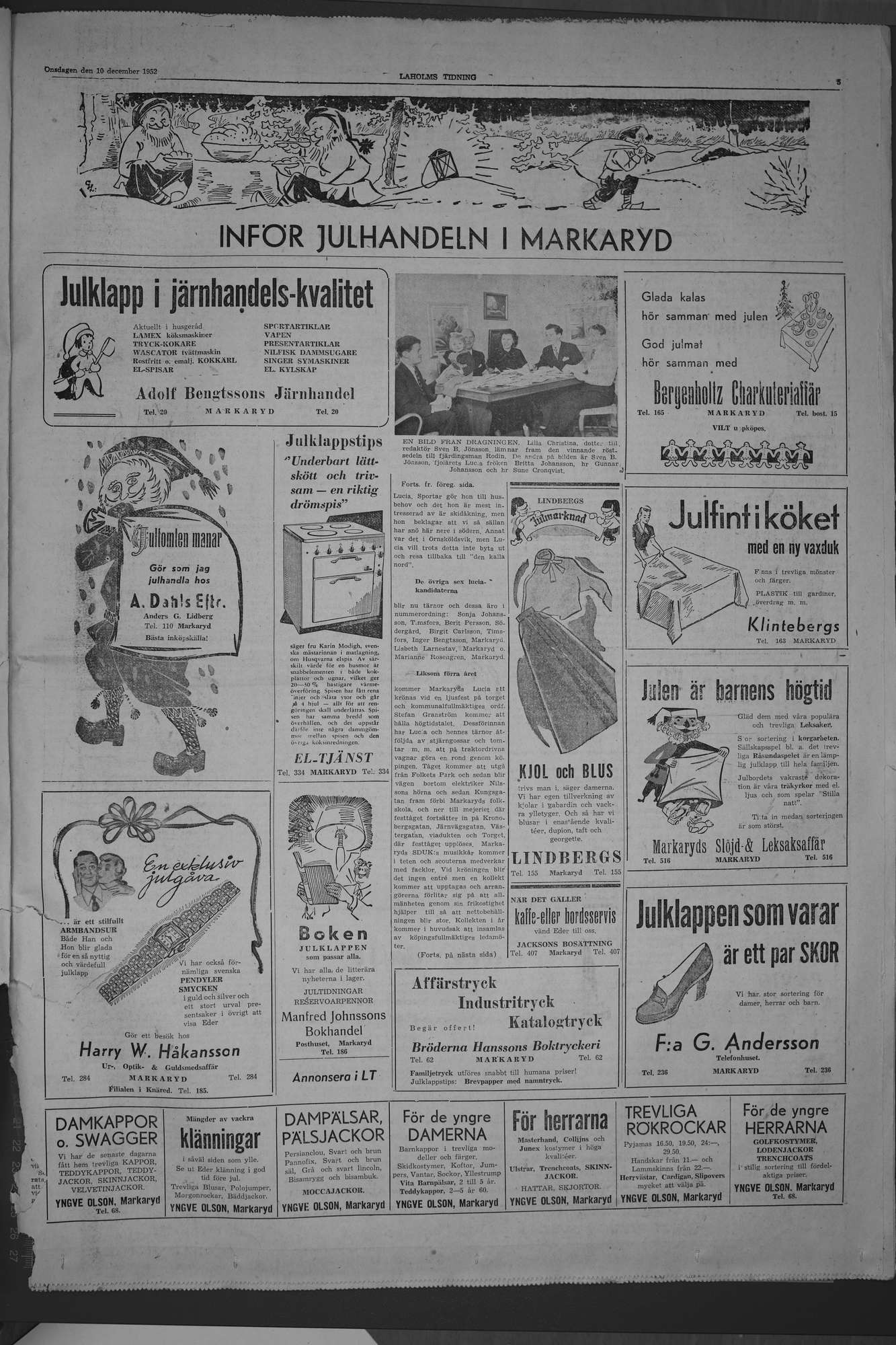 Laholms Tidning Onsdag 10 december 1952, sida 5