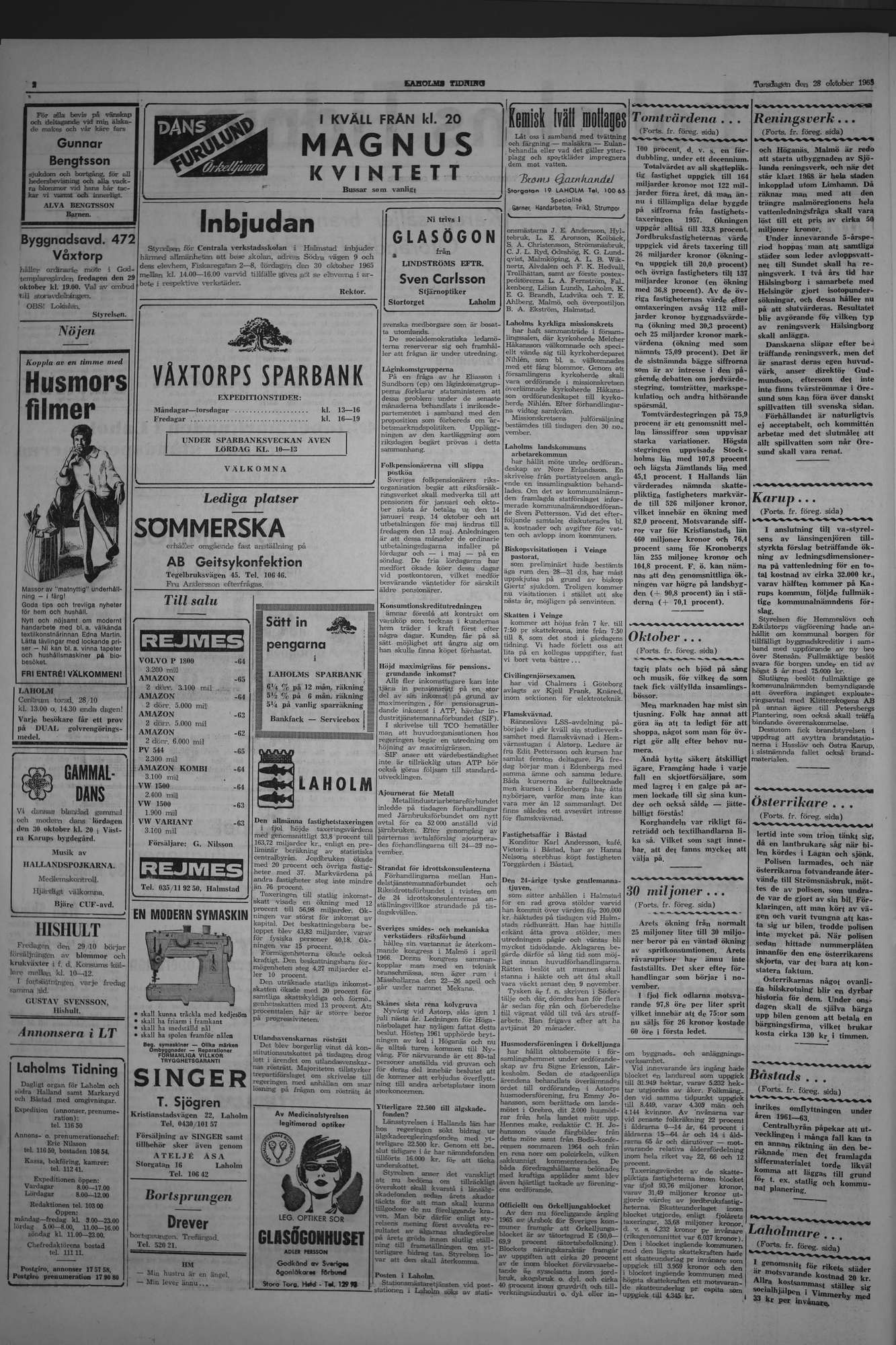 Laholms Tidning Torsdag 28 oktober 1965, sida 2