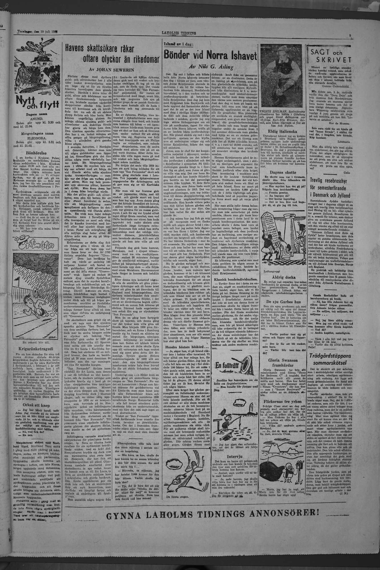 Laholms Tidning Torsdag 10 juli 1952, sida 5