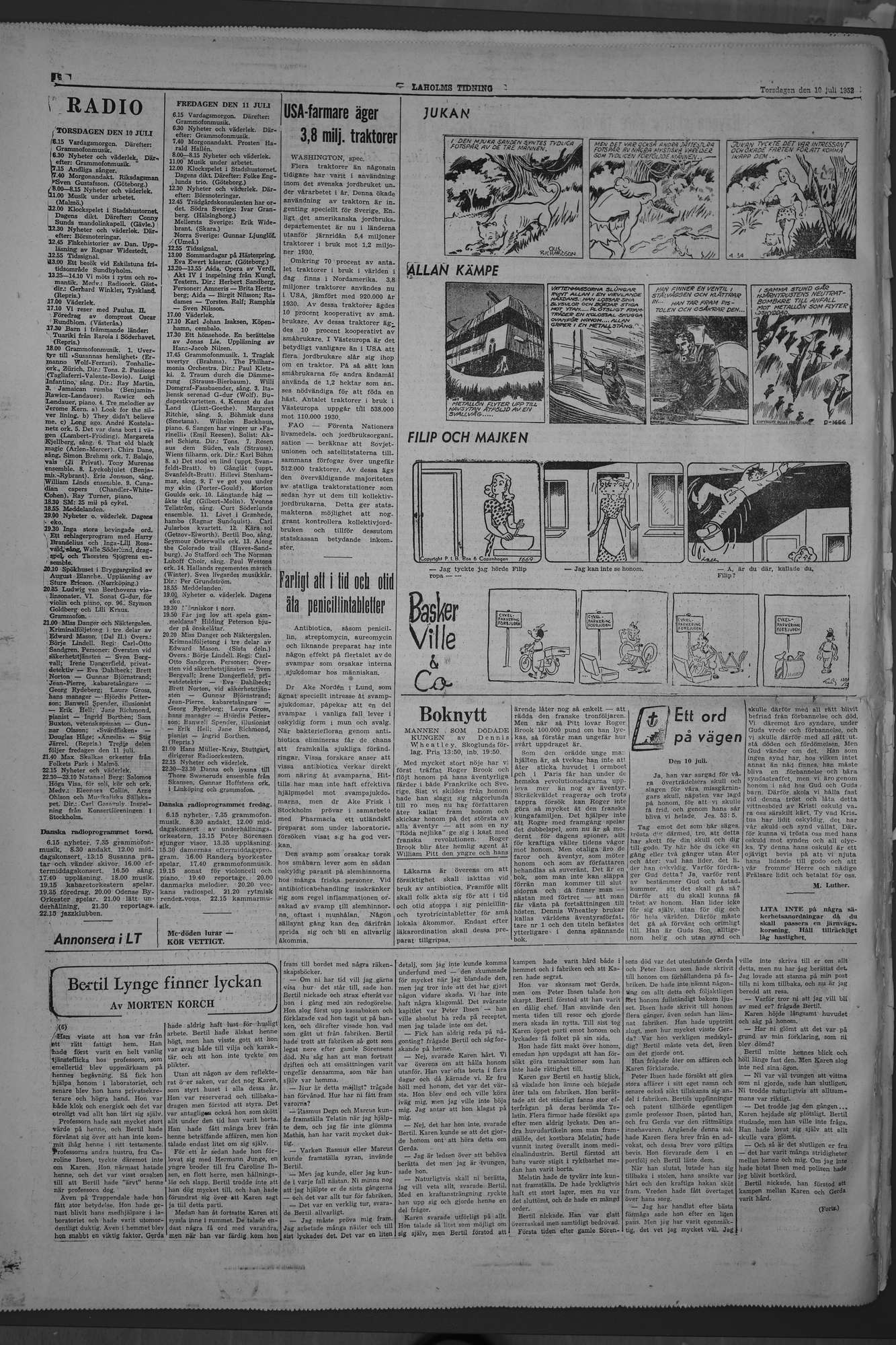 Laholms Tidning Torsdag 10 juli 1952, sida 6