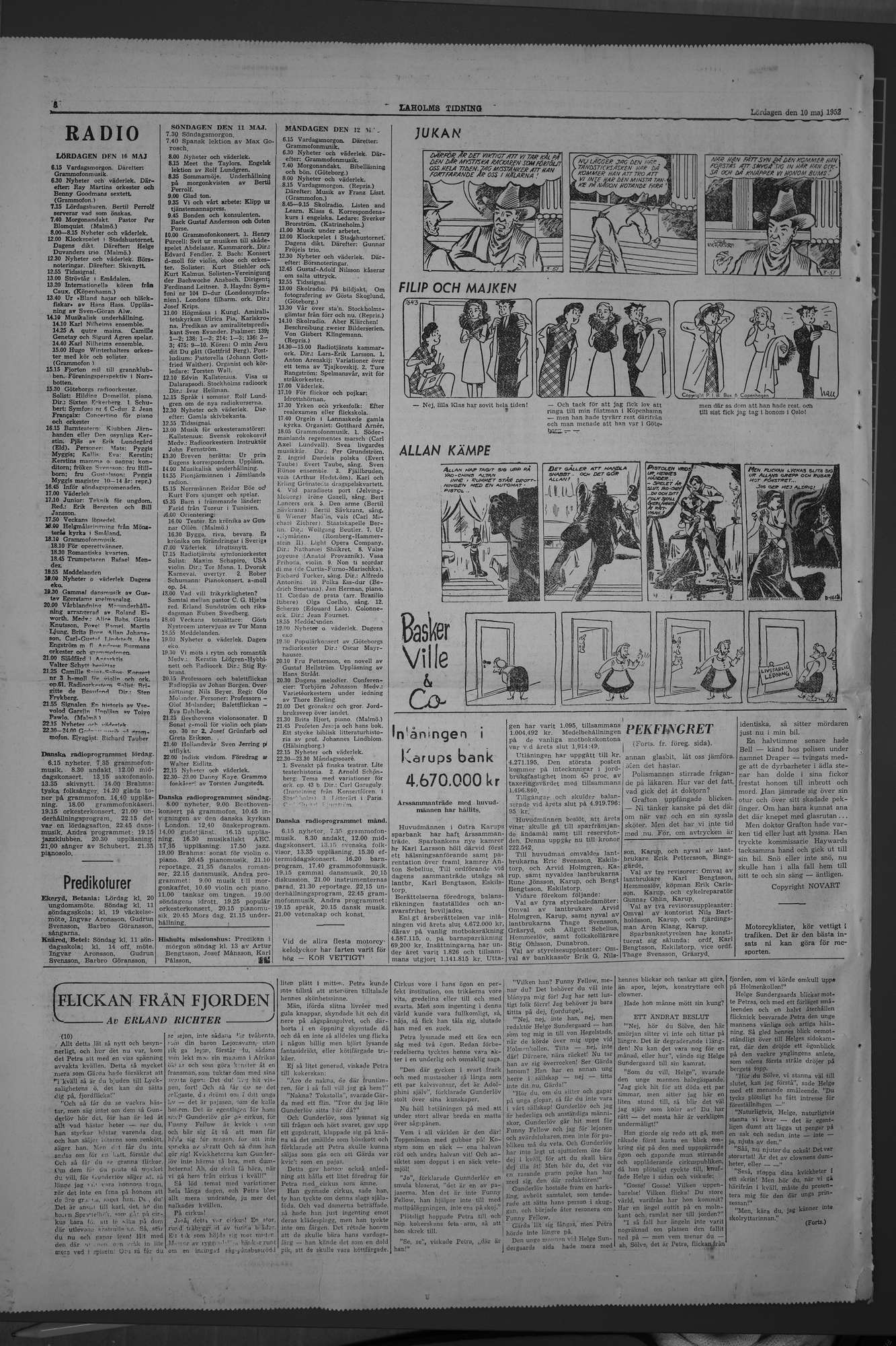 Laholms Tidning Lördag 10 maj 1952, sida 8