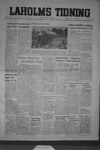 Förstasidan, Fredag 10 oktober 1952