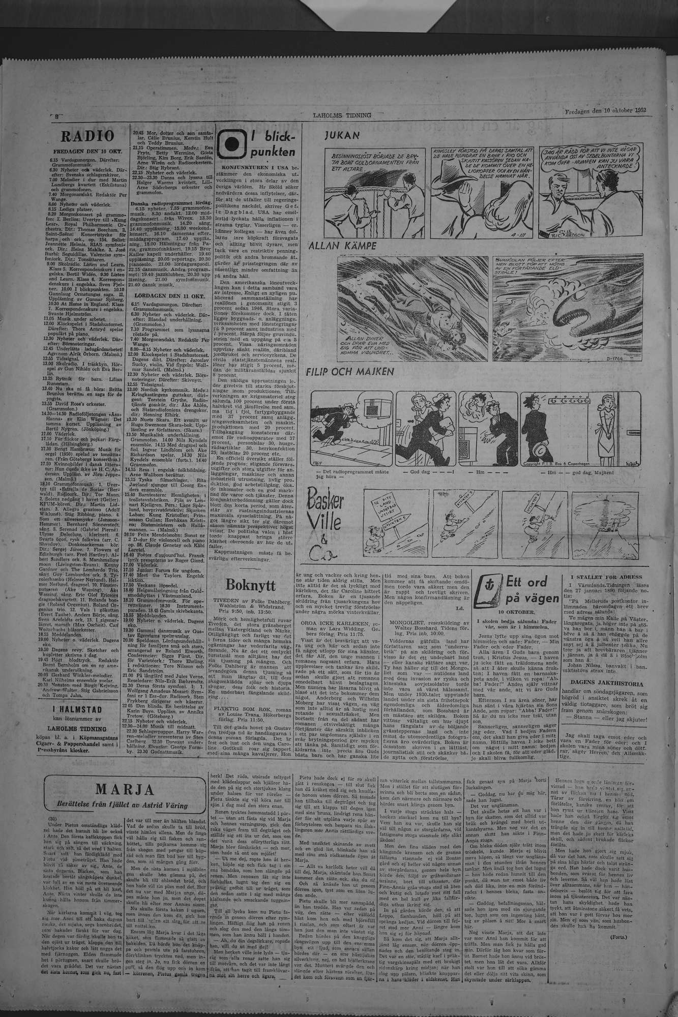 Laholms Tidning Fredag 10 oktober 1952, sida 8