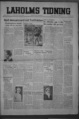 Förstasidan, Måndag 11 augusti 1952
