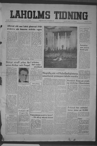 Förstasidan, Torsdag 11 december 1952