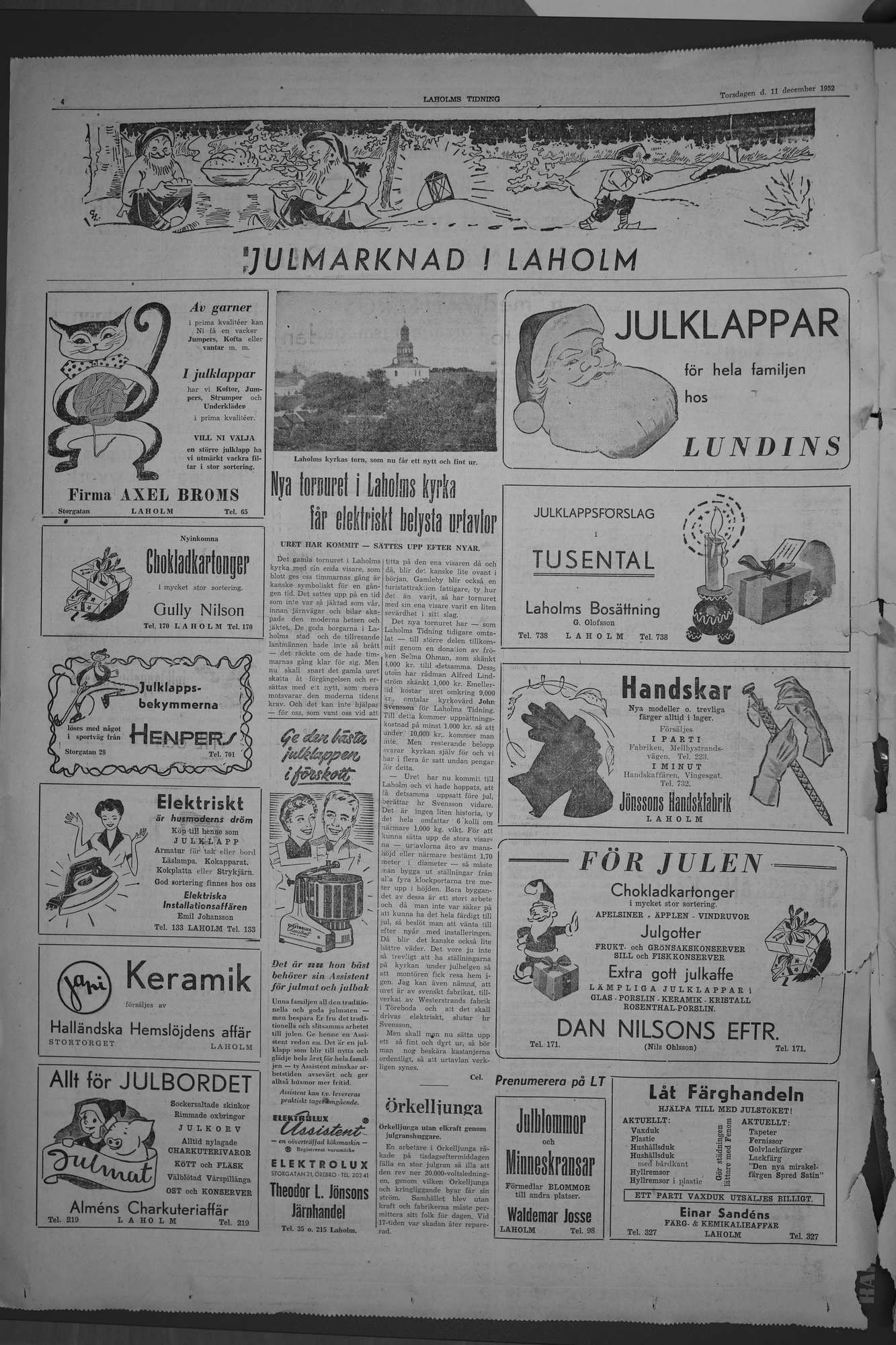 Laholms Tidning Torsdag 11 december 1952, sida 4