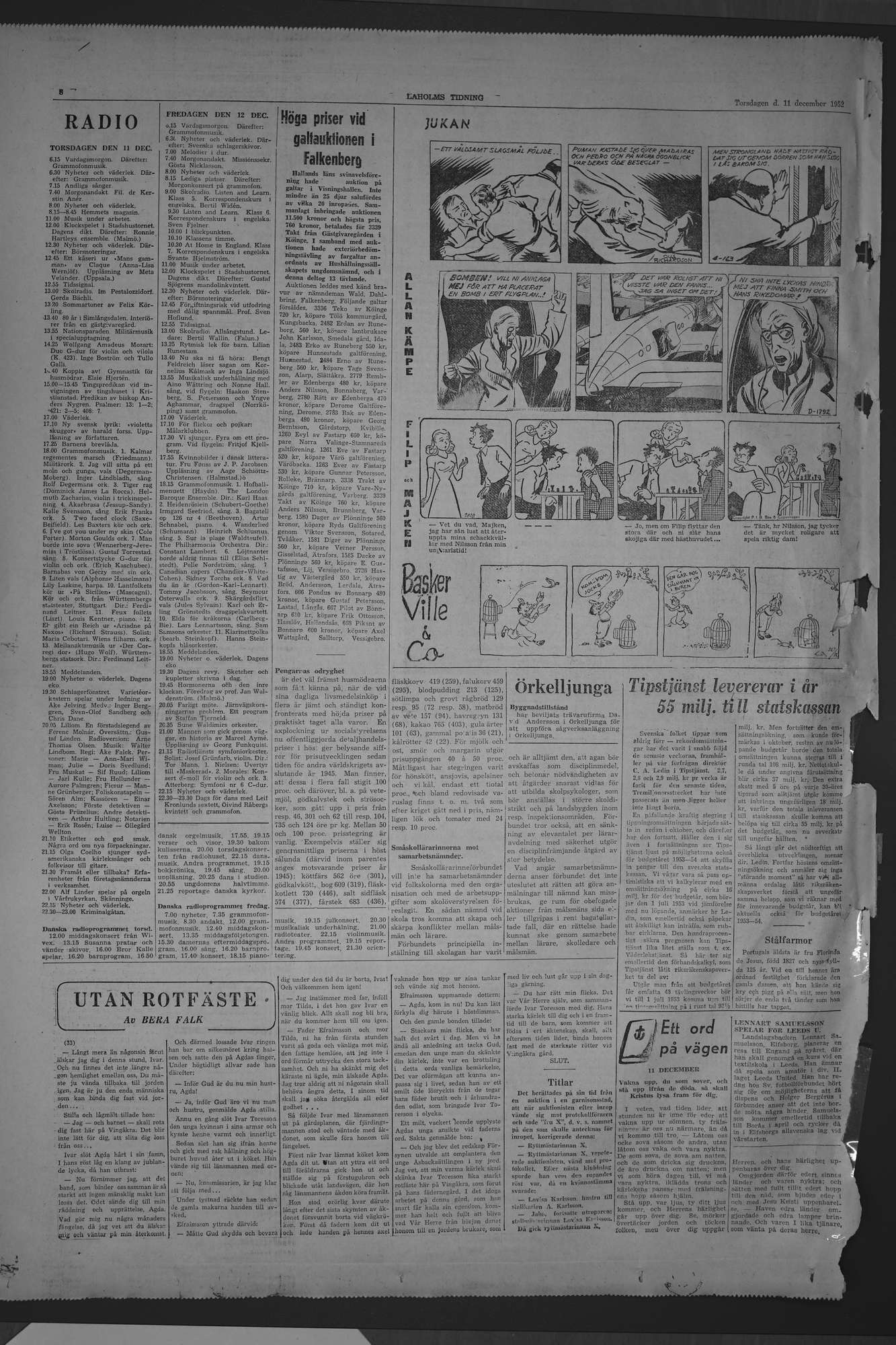 Laholms Tidning Torsdag 11 december 1952, sida 8