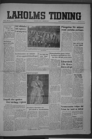 Förstasidan, Måndag 11 februari 1952